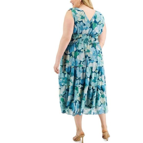 ✨Taylor Women's Smocked-Waist Maxi Sz 16W Dress✨ - Picture 3 of 15